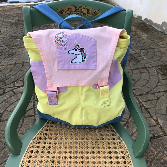 Unicorn Denim Backpack Made From Bib Overalls. - Etsy display picture 1