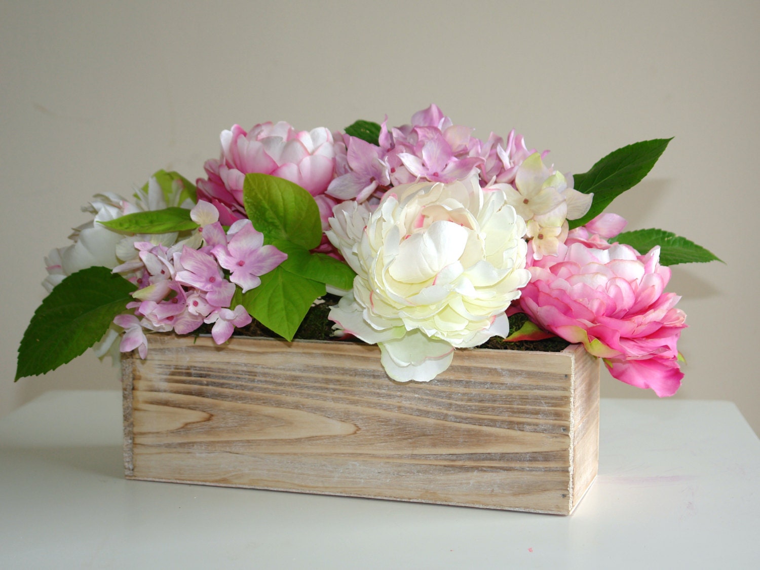 wood box rectangular boxes weddings table decor centerpieces Etsy