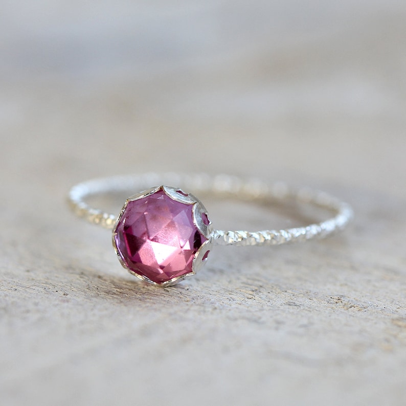 Pink sapphire gemstone ring image 1