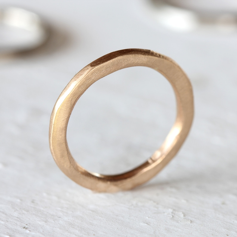 Rustic 14k Solid Gold Ring Eco-friendly recycled gold ring image 3