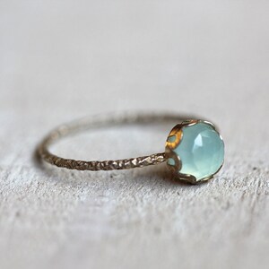 Blue chalcedony gemstone ring image 3