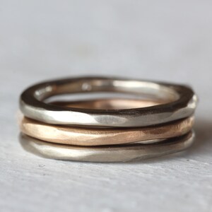 Rustic 14k Solid Gold Ring Eco-friendly recycled gold ring image 8