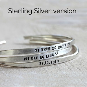 Personalized brass cuffs or sterling silver cuffs hand stamped bracelets image 3