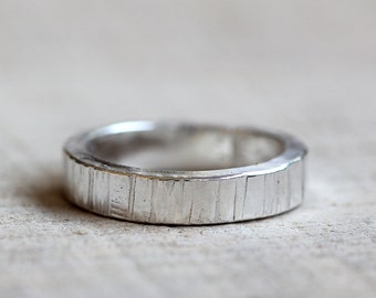 Men's wedding ring tree bark ring