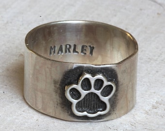 Pet paw ring dog or cat ring pet memorial ring