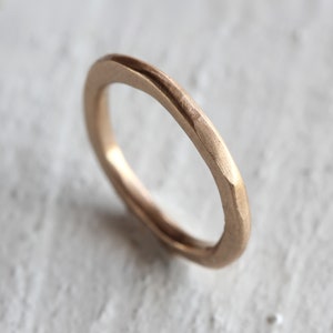 Rustic 14k Solid Gold Ring Eco-friendly recycled gold ring image 2