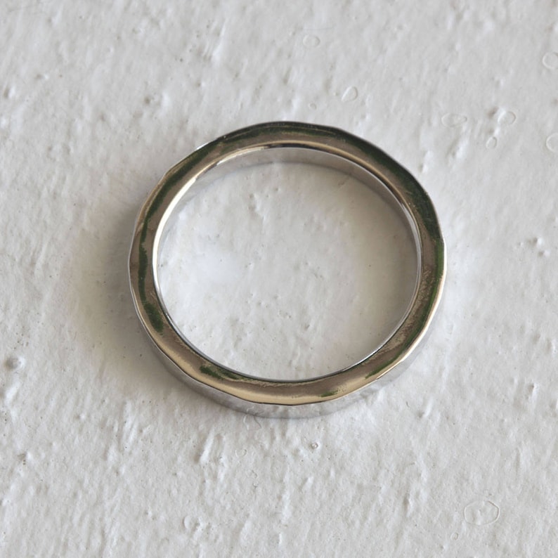 Hammered Platinum wedding band ecofriendly wedding ring choose a width image 5