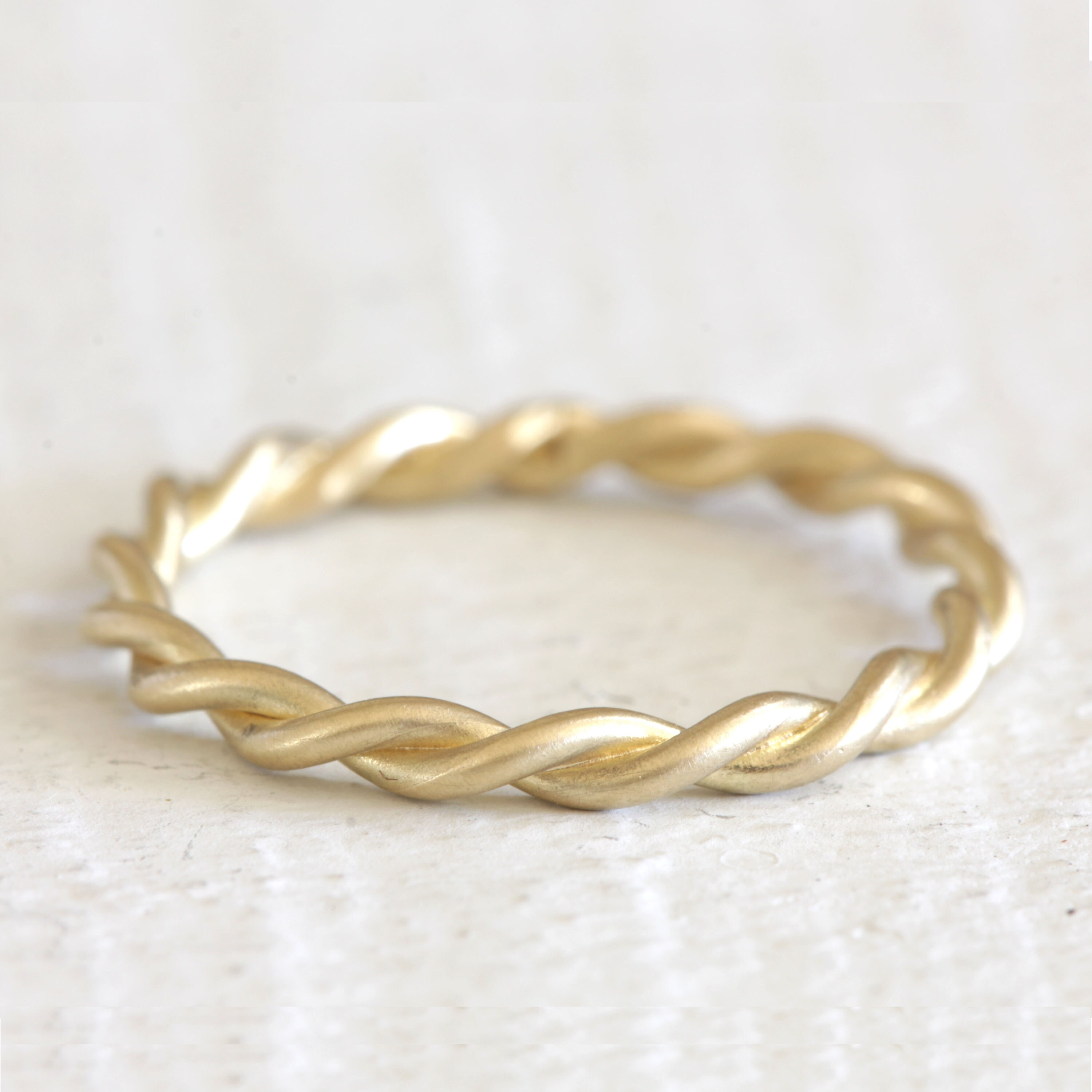 Solid Gold 18k Twist Wire Rope Ring - Etsy