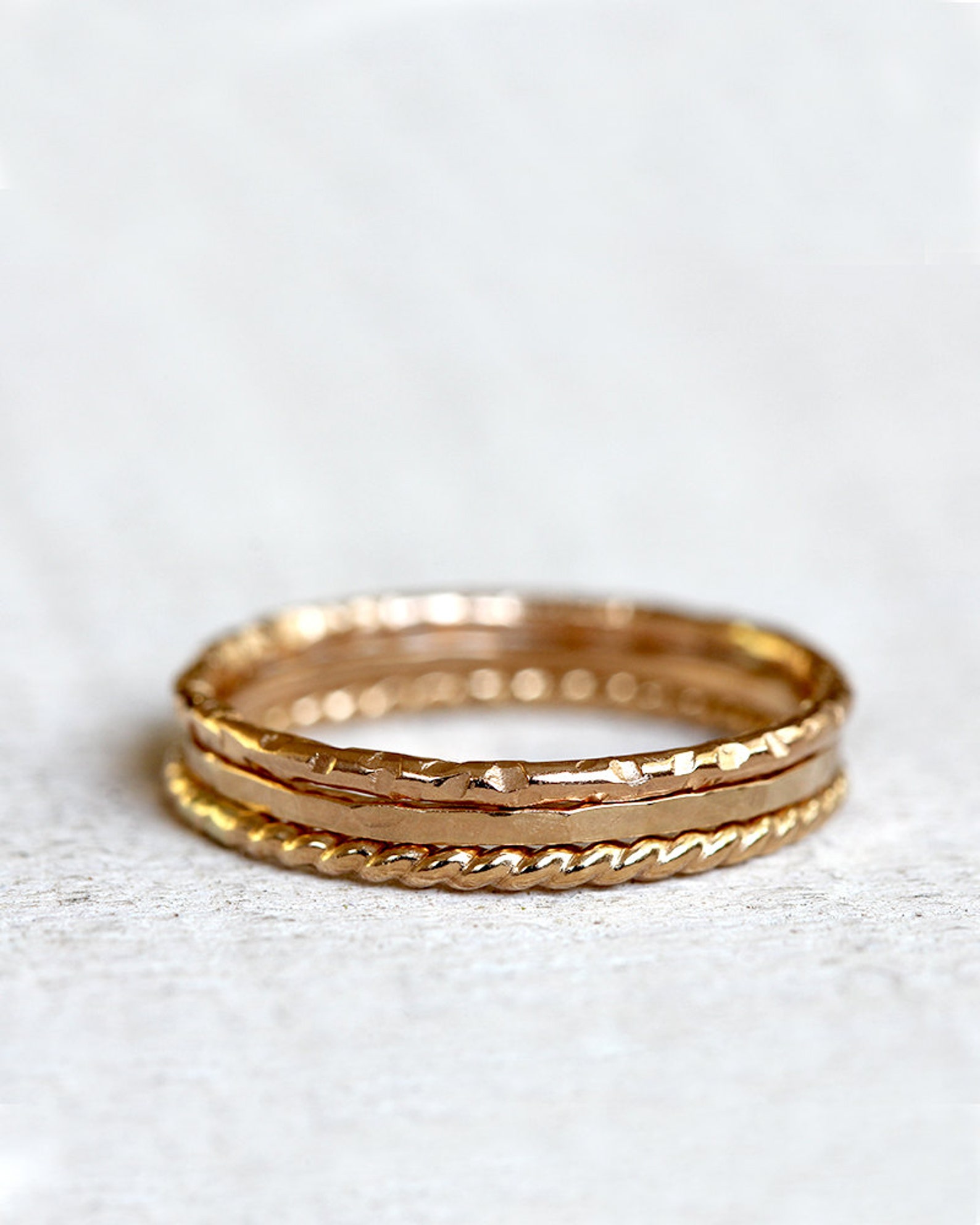 Gold Stacking Rings 14k Gold Stacking Rings - Etsy