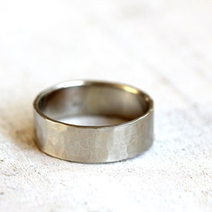 Men's 14k gold hammered wedding band solid gold hammered wedding ring image 4