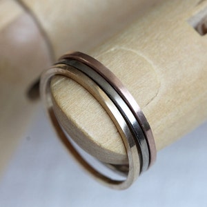 Solid Gold Stacking Rings Set: 14k Yellow, White, Rose Gold