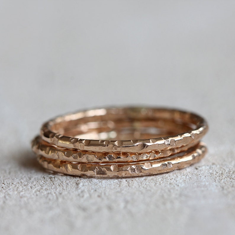 14k Gold Stacking Rings Solid 14k Gold Stacking Rings - Etsy Canada