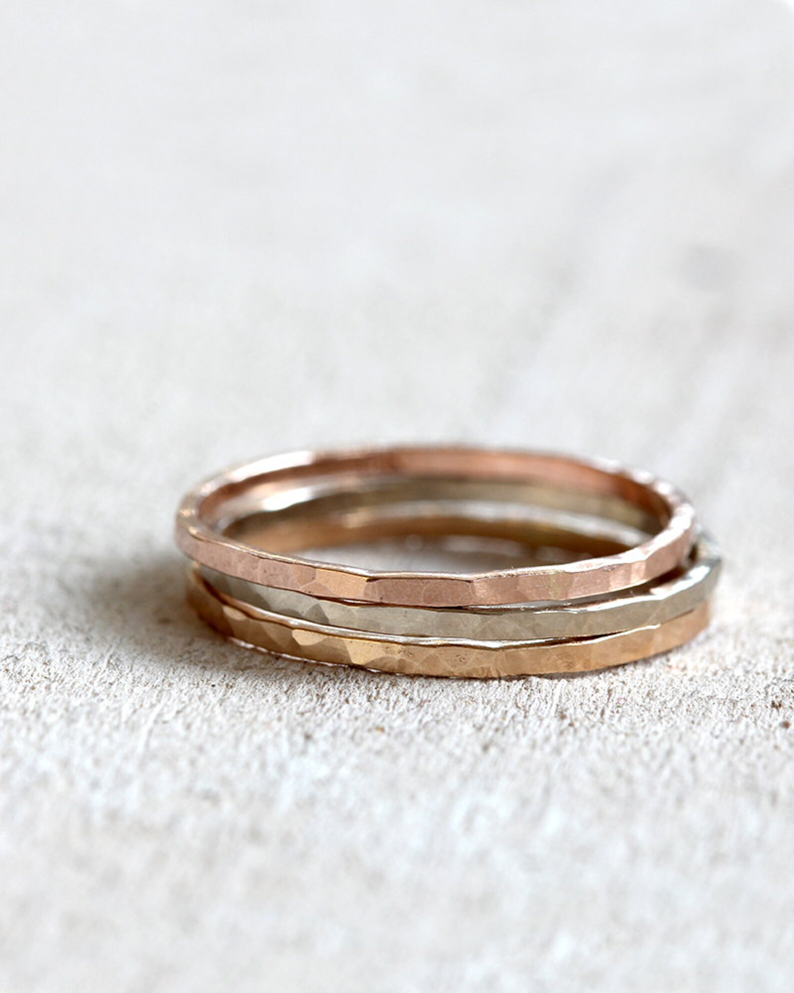Stacking Rings 14k Gold Stacking Rings Solid 14k Gold Etsy