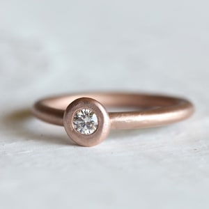 Rustic 14k or 18k Gold Diamond Engagement Ring Rustic Modern Eco-Friendly image 3