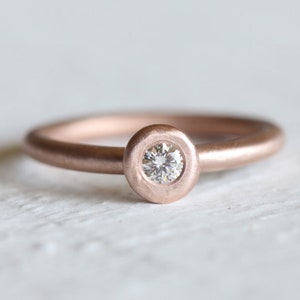 Rustic 14k or 18k Gold Diamond Engagement Ring - Rustic Modern Eco-Friendly