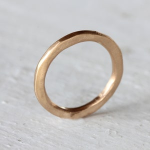 Rustic 14k Solid Gold Ring Eco-friendly recycled gold ring image 1