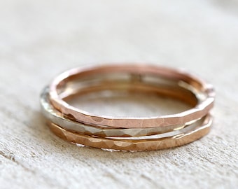 Stacking rings 14k gold stacking rings solid 14k gold