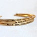 Personalized brass cuffs or sterling silver cuffs hand stamped bracelets 