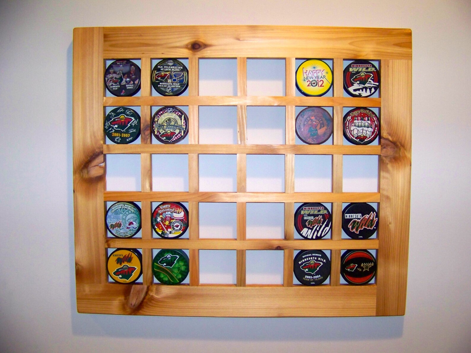Hand Crafted Hockey Puck Display case Puck Holder. Holds 30 Etsy