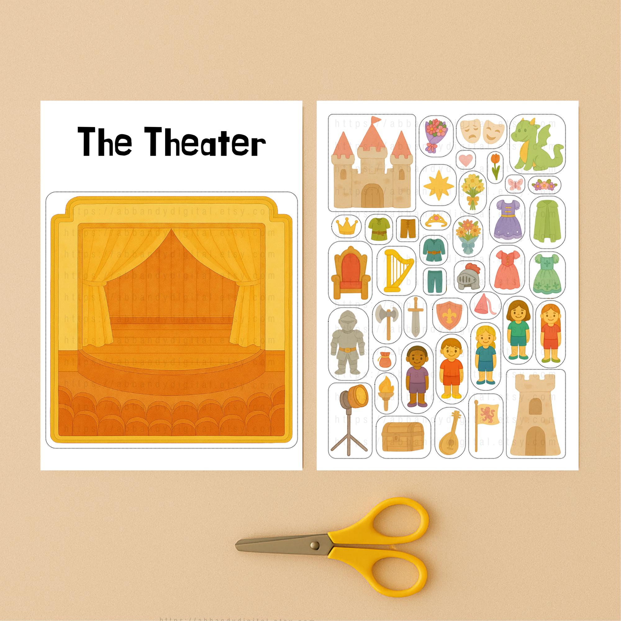 Kids Drama Theater Printable Craft Activity: Homeschool Pretend Play (PDF Download