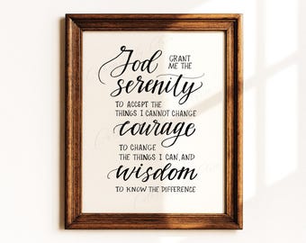 Cartello Motivazionale Per Scrivania | Preghiera Della Serenità In Inglese God Grant Me The Serenity, Regalo Ispiratore