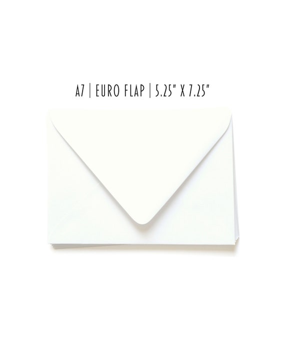 White Envelopes A7 for 5x7 Invitation Euro Flap Envelopes Envelopes for  Wedding Calligraphy 