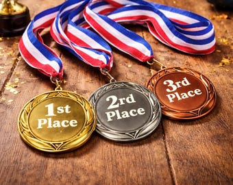 Personalized Wreath Medals – Custom Engraved Medallions with Ribbon | Sports, Race & Event Awards