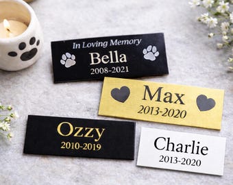Custom Engraved Pet Memorial Plaque Plate – Aluminum Urn Nameplate, Paw Print Memorial Tag