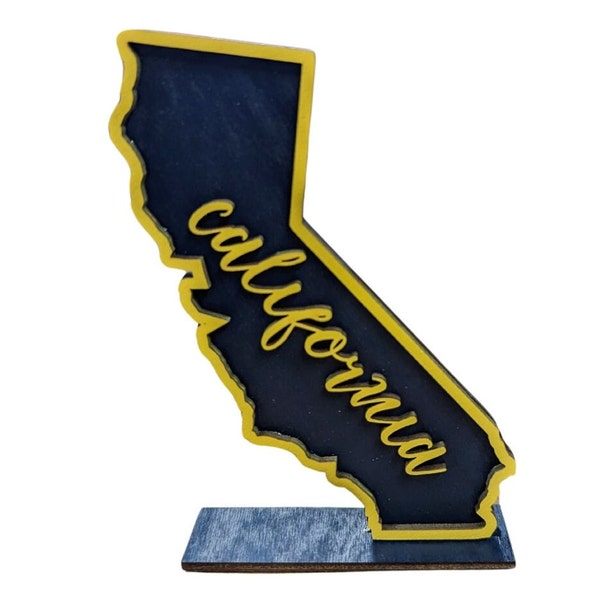 California Mini Shelf Sitter - State - Golden Bears