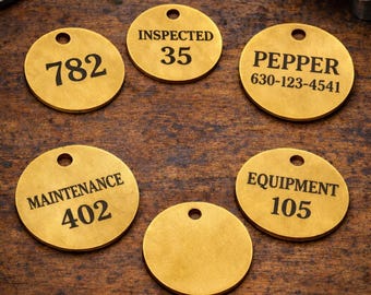 Custom Brass Tags & Chits – Personalized Engraved ID Tags