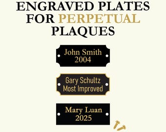 Engraved Black on Gold Plates for Perpetual Plaques