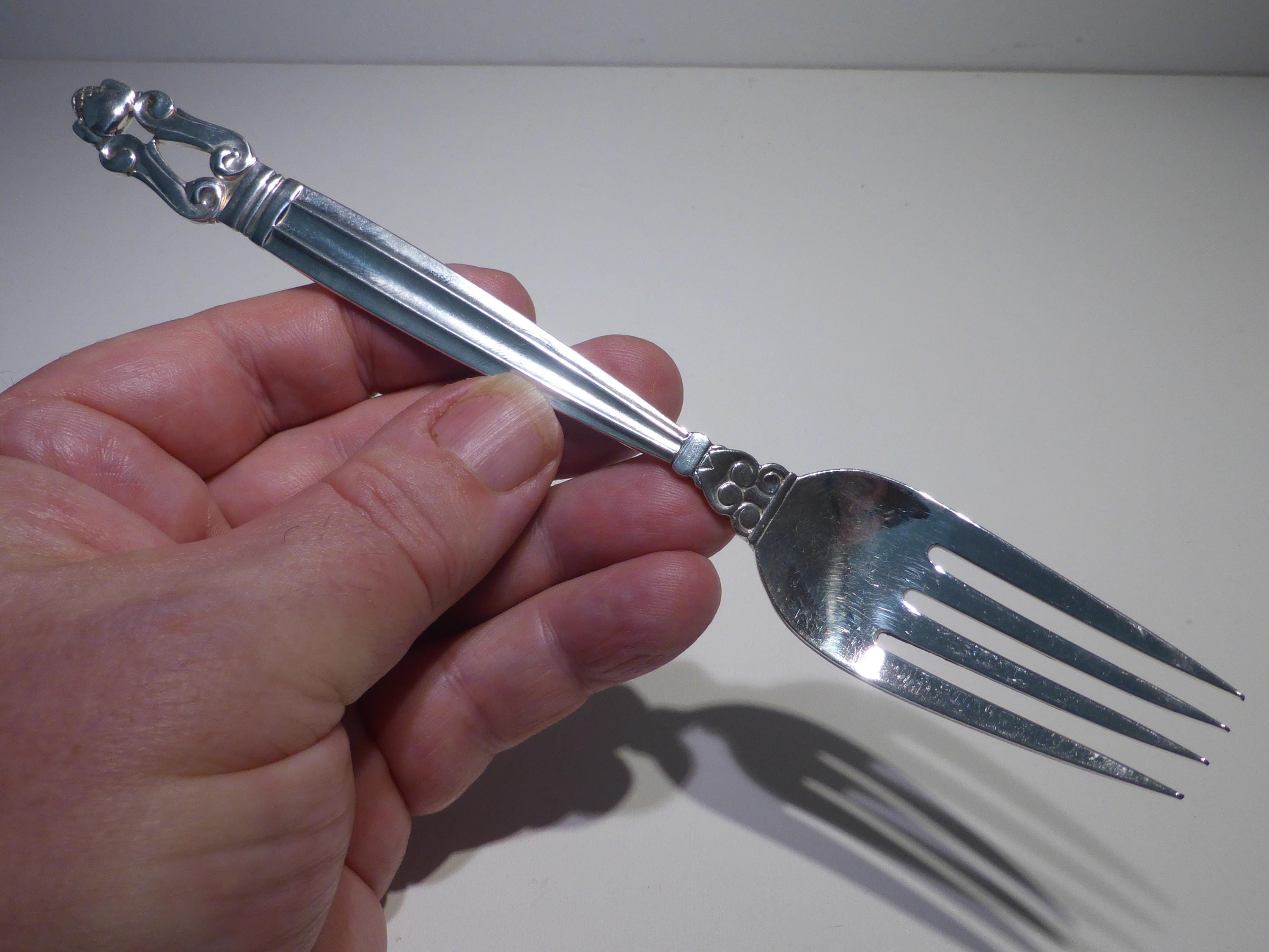 ジョージ ジェンセン スターリング エイコーン ディナーフォーク 7.5