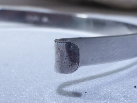 Solid Silver Bangle Black Onyx Square UK Hallmark… - image 9