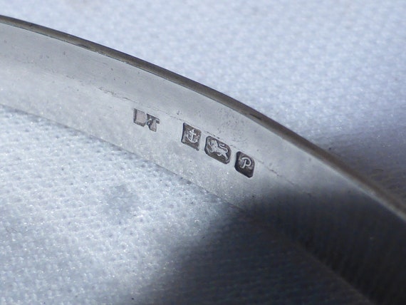 Solid Silver Bangle Black Onyx Square UK Hallmark… - image 8