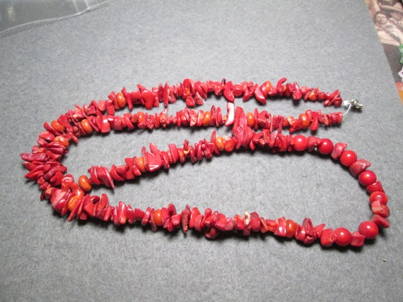 Necklace... Natural Coral...31 inches - image 1
