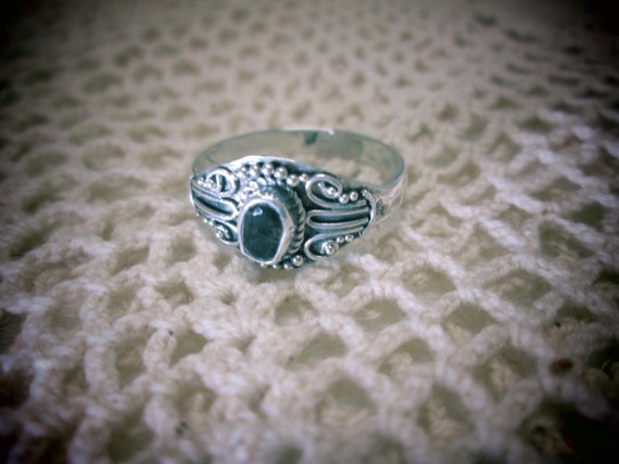 RING, Smokey Quartz handcrafted ring size 9 ...st… - image 1