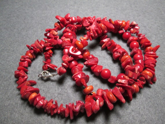 Necklace... Natural Coral...31 inches - image 2