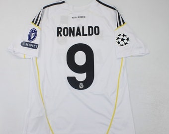 real madrid jersey 2009 2010 shirt home short sleeve ucl style Cristiano Ronaldo