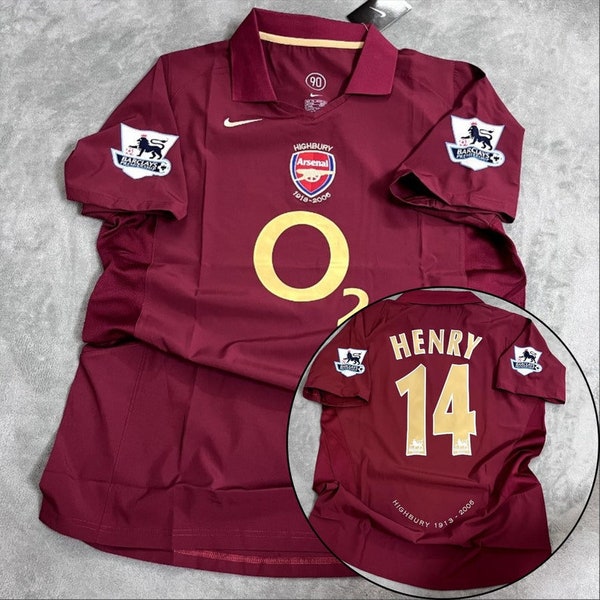 Retro Arsenal Home Scoocer Jersey, #14 Henry Jersey, Collector's Edition Jersey,Gunners Red Jersey Thierry Henry Jersey Arsenal