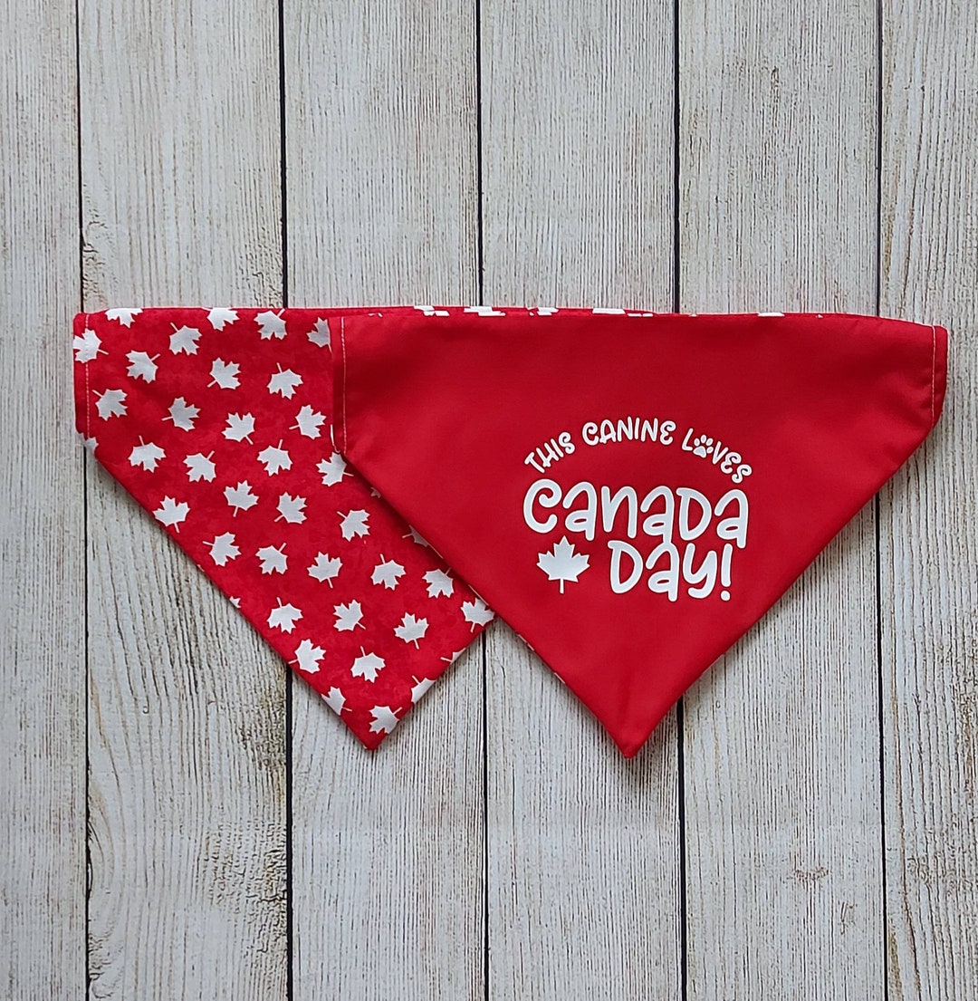 Canada Day Dog Bandana Reversible Over the Collar 4 Sizes Etsy