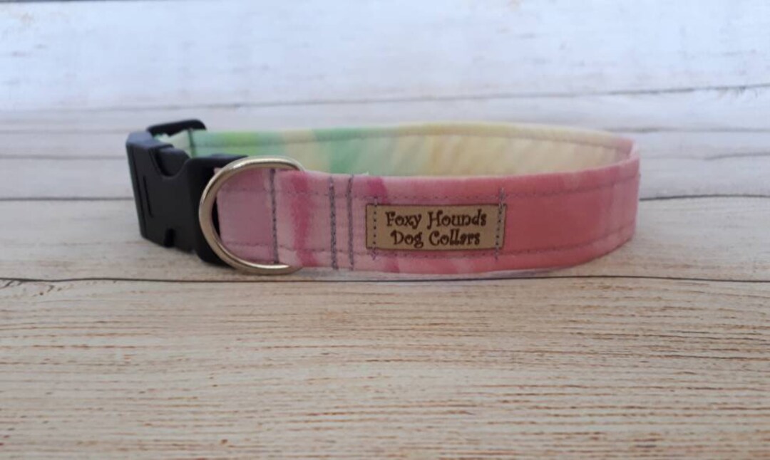 Cotton Candy Collar, Dog Collar, pastel colored, handmade, adjustable