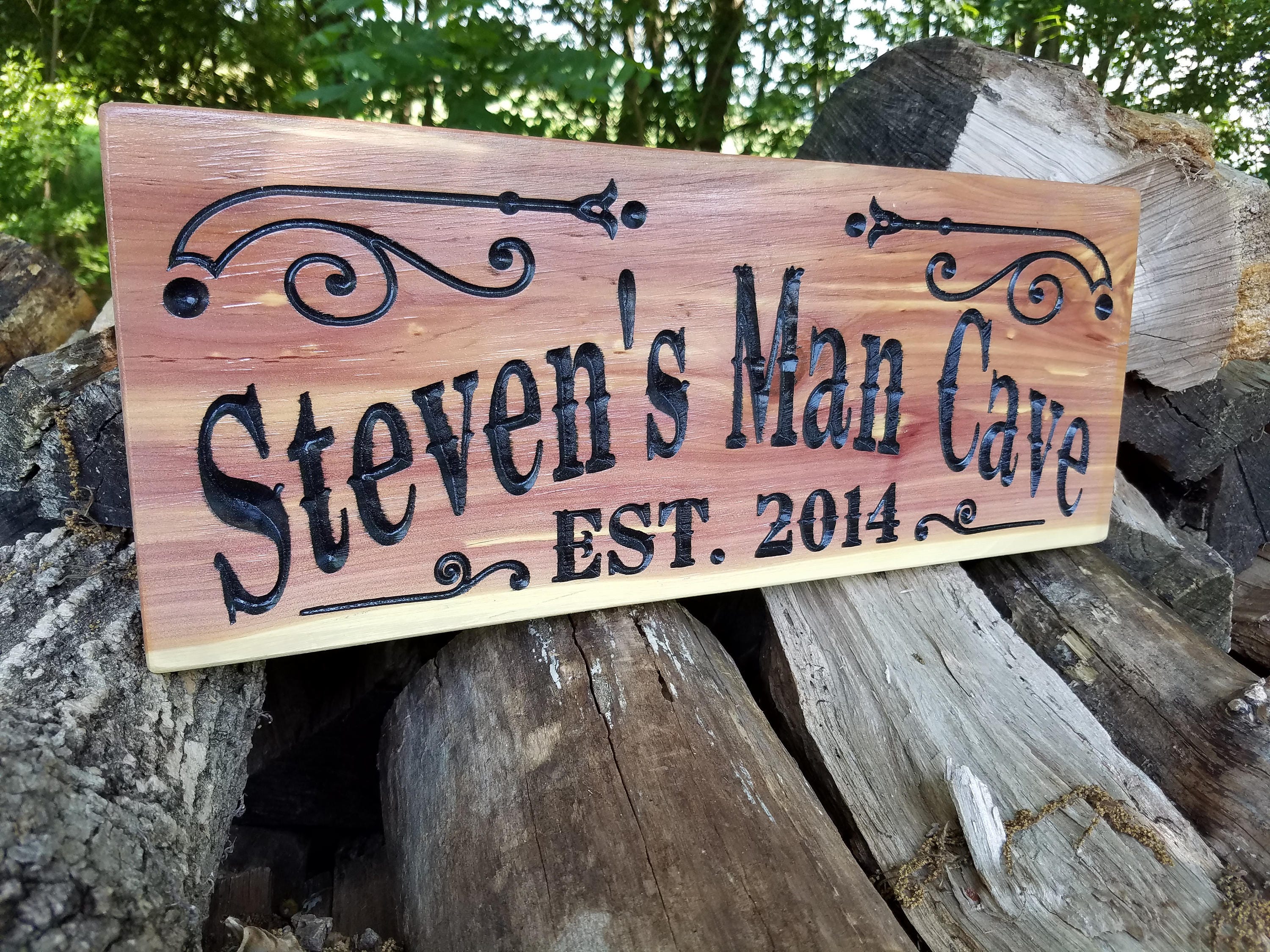 Man Cave Signs Personalized Custom Wooden Saloon Sign Game Room Tk Woodcrafts