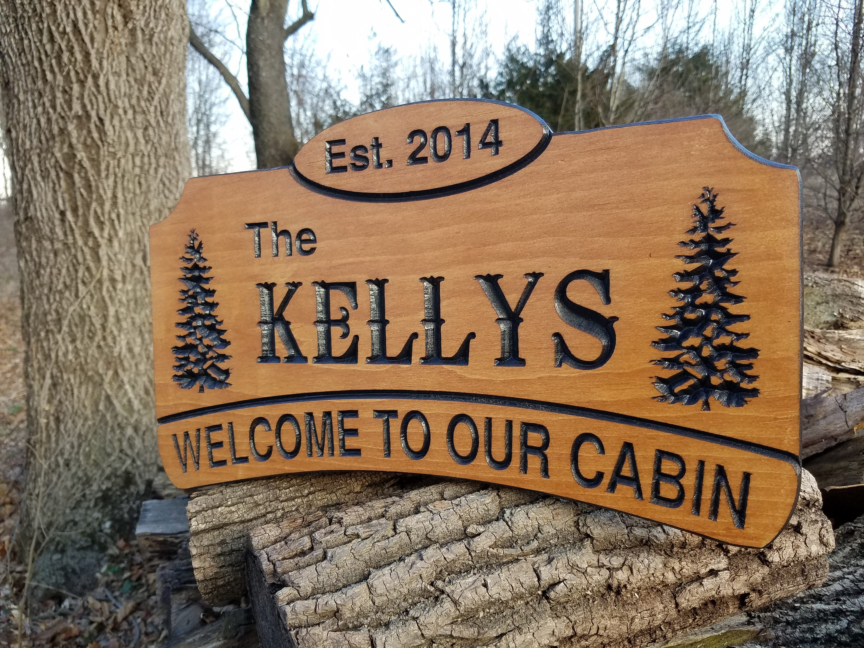 Cabin Retreat Sign Wooden Signs Personalized House Camp Custom Cabin Retreat Sign Wooden Signs Personalized House Camp Custom Outdoor Name Wood Elished Date 18 X 11 Pine 396