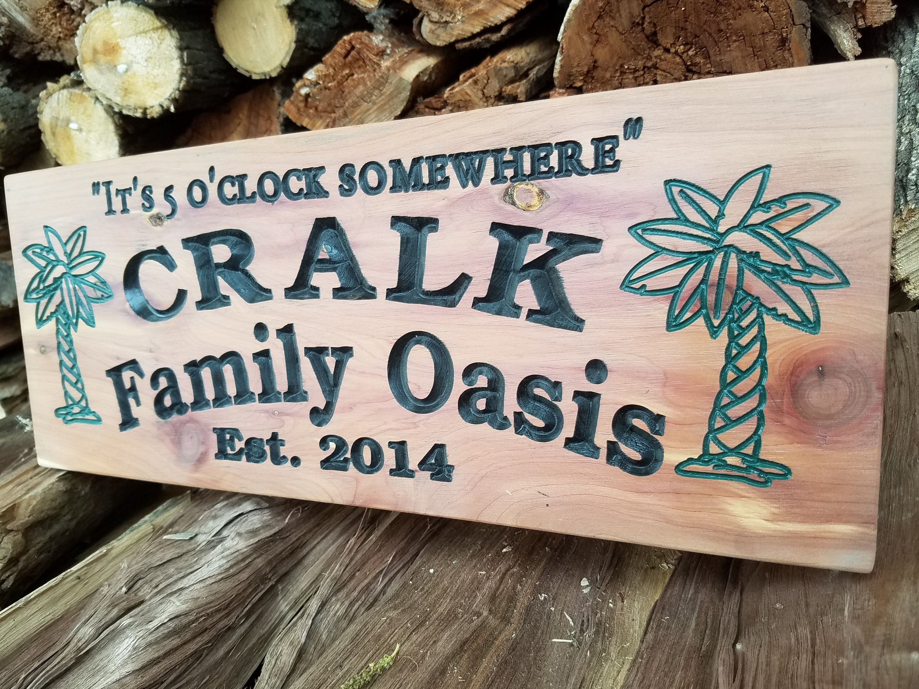 Family Oasis Swimming Pool Last Name Personalized Custom Wood Etsy