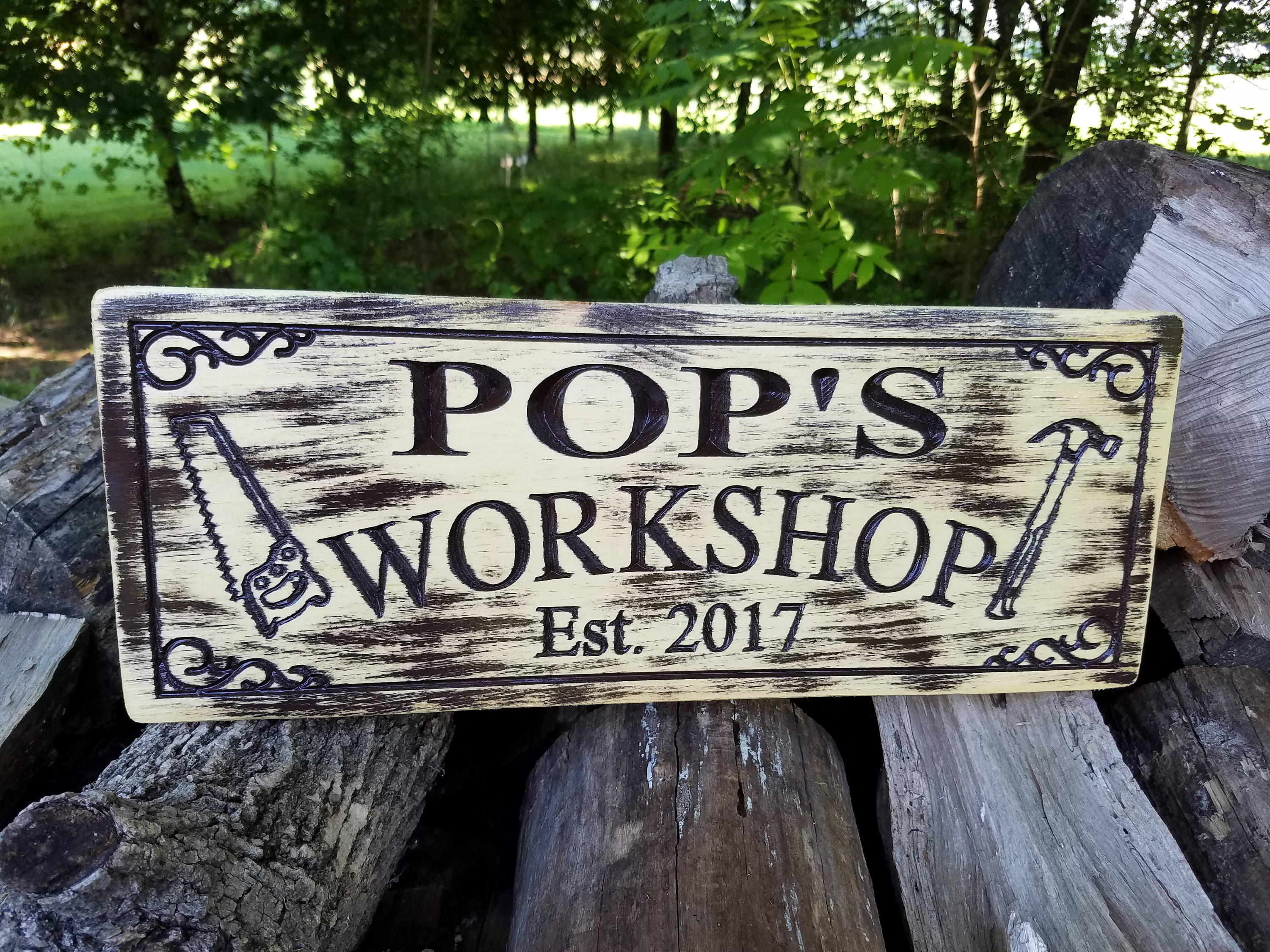 Work Sign Rustic Distressed Personalized Man Cave Signs Custom Work Sign Rustic Distressed Personalized Man Cave Signs Custom Wood Wooden Engraved Groomsmen Gift Knotty Pine 755