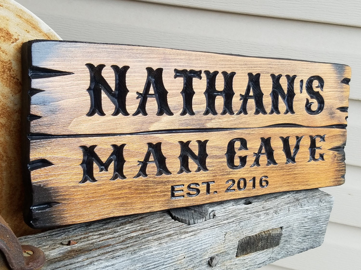 Man Cave Barn Wood Style Rustic Personalized Carved Decor Den Office Man Cave Barn Wood Style Rustic Personalized Carved Decor Den Office Home Bar Garage Father S Day Gift Custom Signs Pine 653