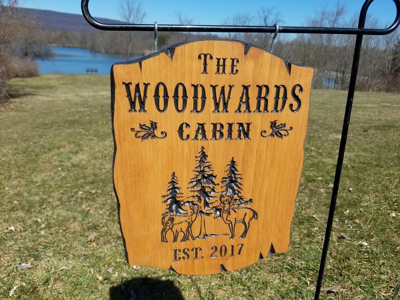 Custom Outdoor House Signs Wooden Camp Sign Image 0