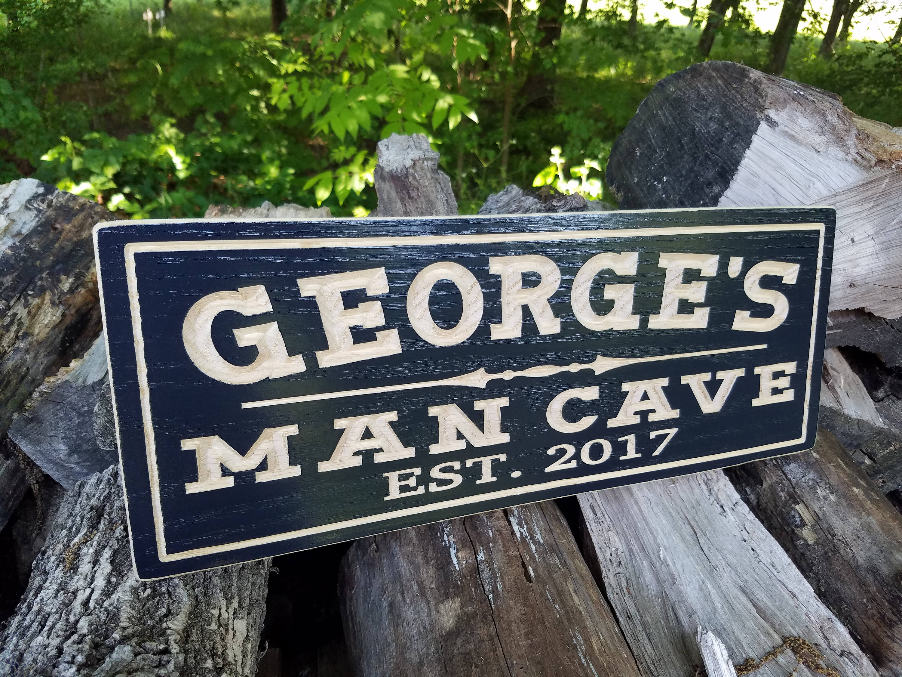 Man Cave Sign Personalized Wooden Father S Day Gift Game Room Custom Wood Signs Garage Bar Pub Red Oak 635