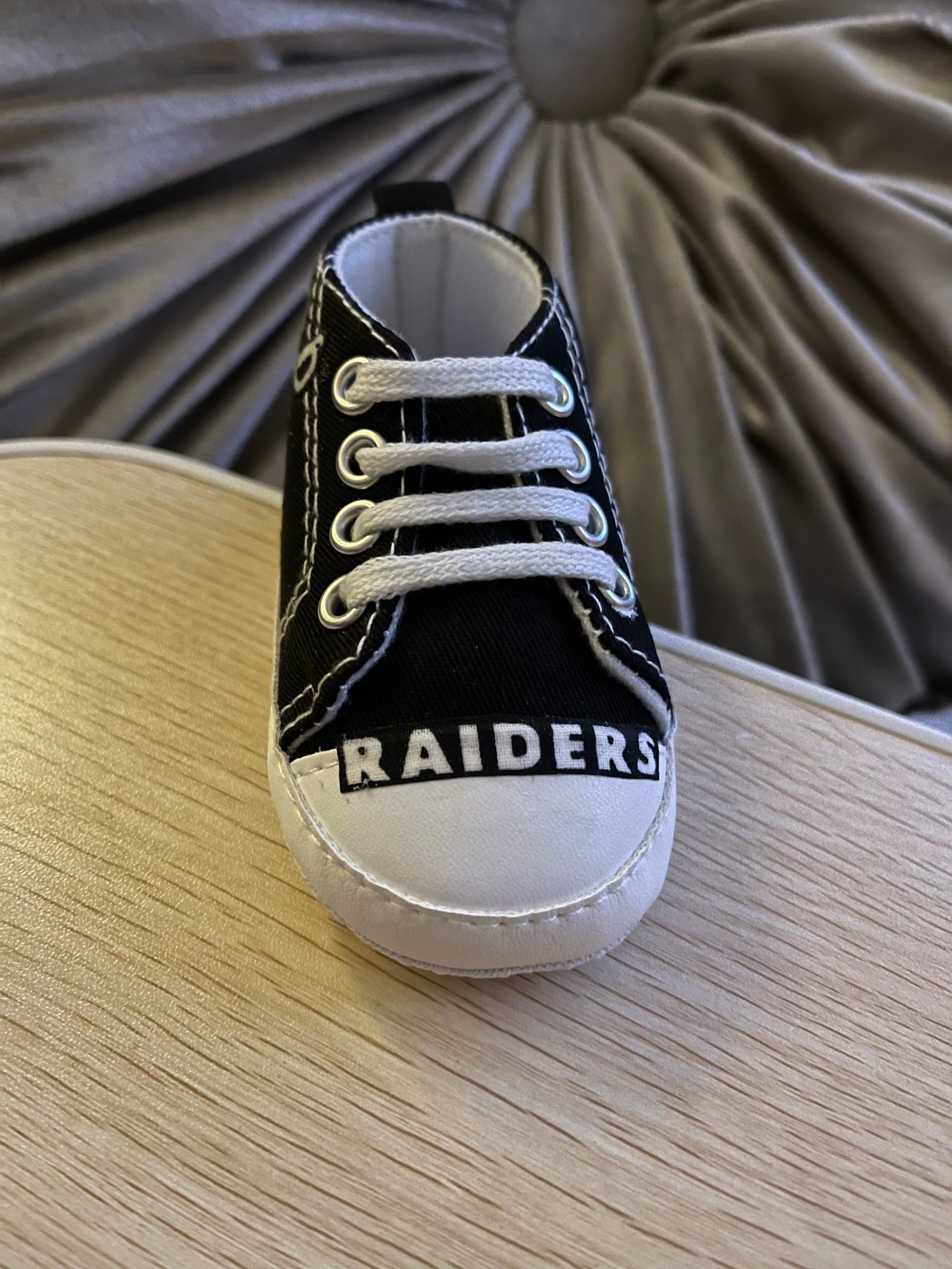 Las Vegas Raiders Mini Custom Converse Shoes Black Low - Bandana Fever
