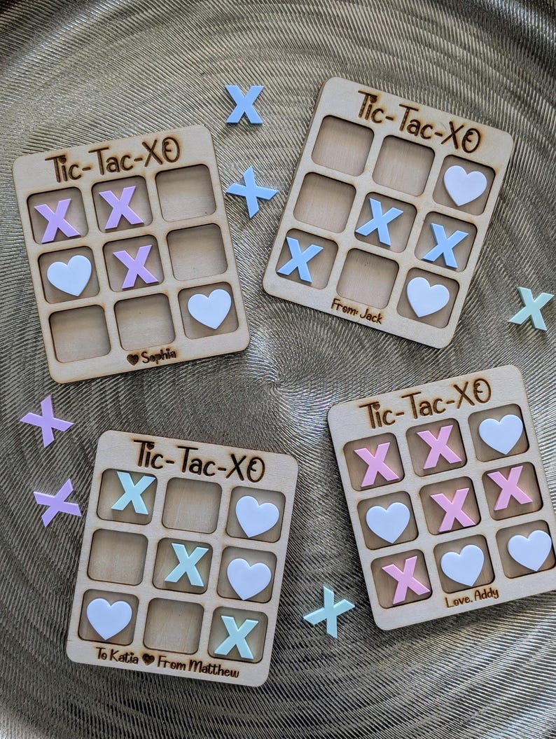 Personalized Tic Tac Toe Valentine | Kids Valentines Day Exchange for ...